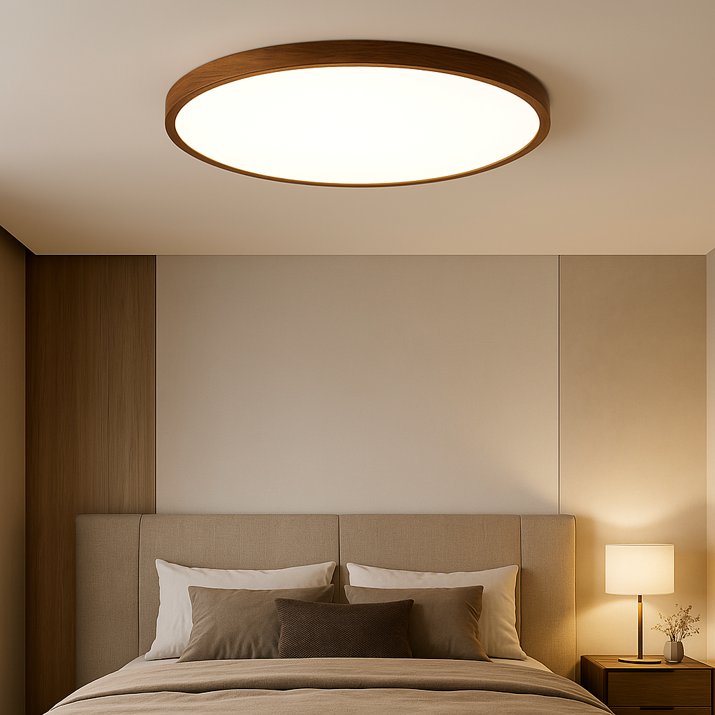 Deckenlampe aus Dunklem Holz