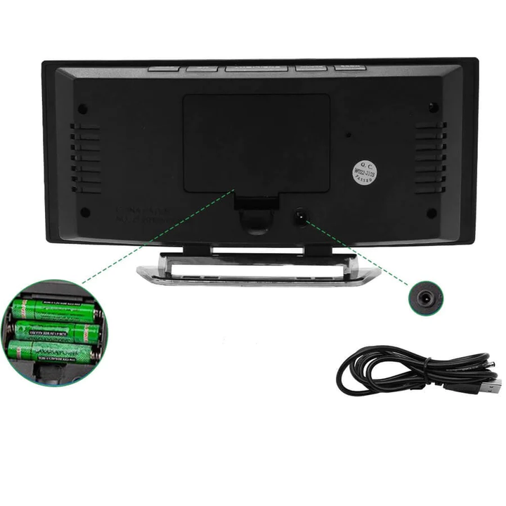 Digital Clock | LED Alarm Clock with Mirror | Automatic Dimming, No Glare | CurveClock
