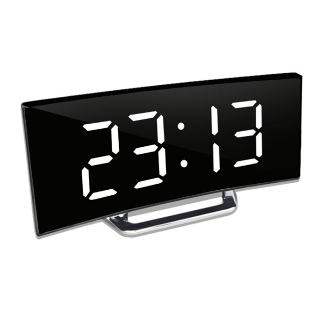 Digital Clock | LED Alarm Clock with Mirror | Automatic Dimming, No Glare | CurveClock