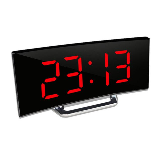 Digital Clock | LED Alarm Clock with Mirror | Automatic Dimming, No Glare | CurveClock