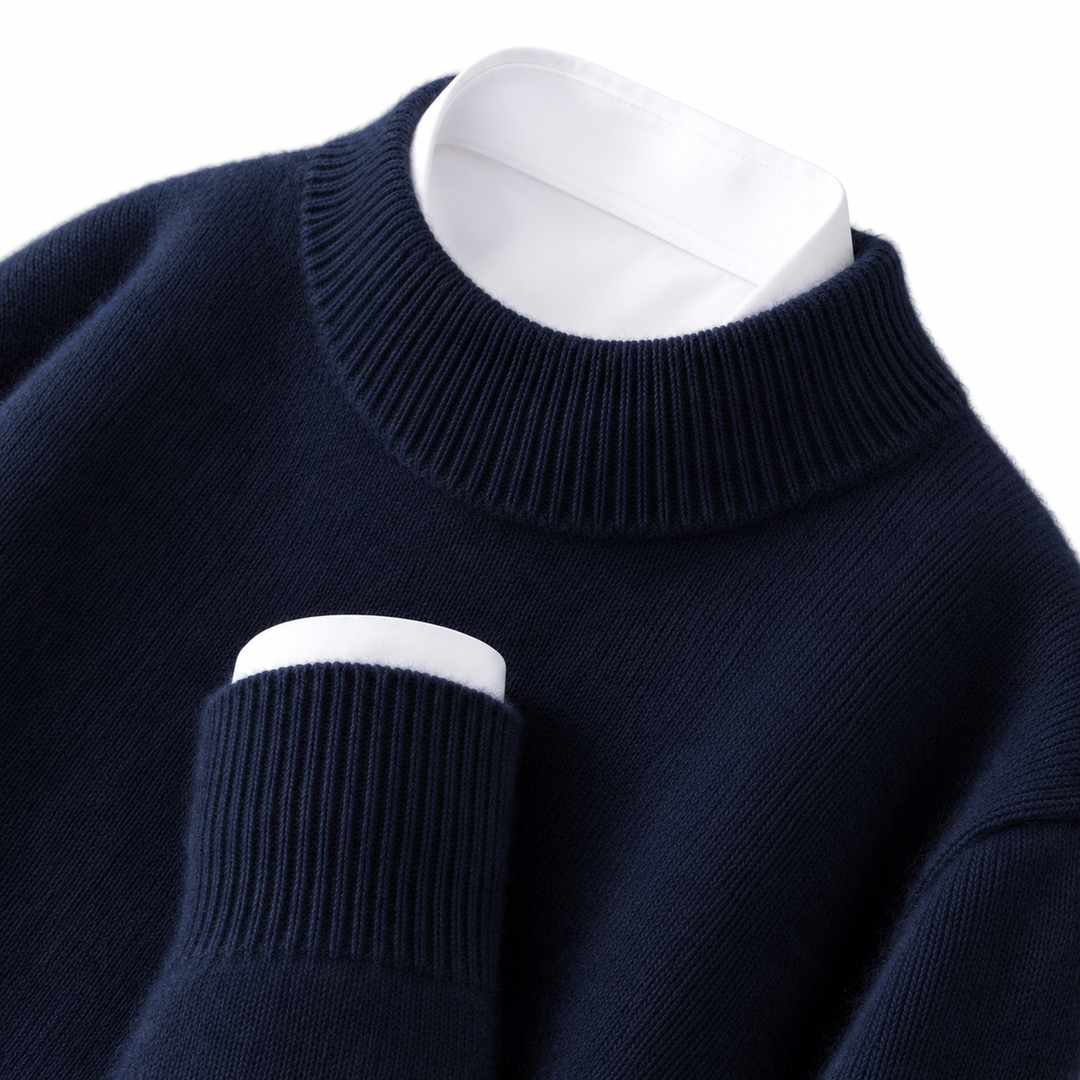 Women's cashmere jumper with stand collar