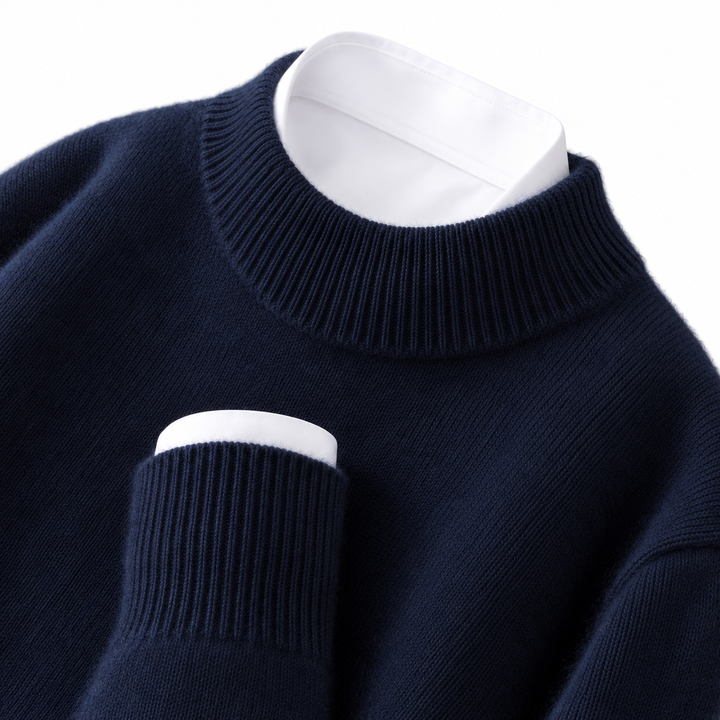 Women's cashmere jumper with stand collar
