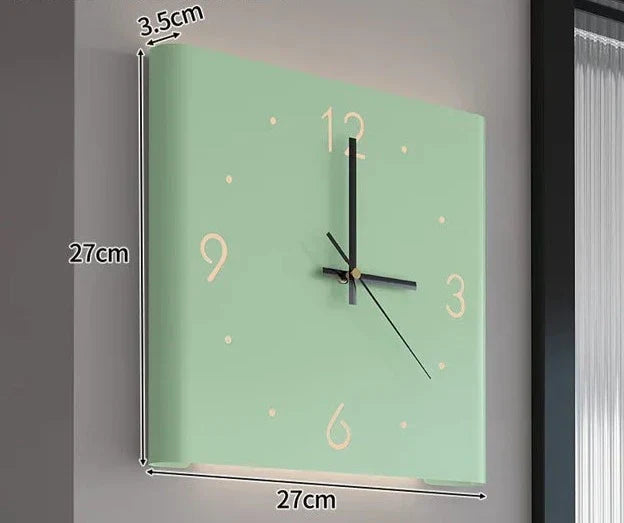 Quadratische Doppelseitige Wanduhr | Minimalistisches, beleuchtetes Design