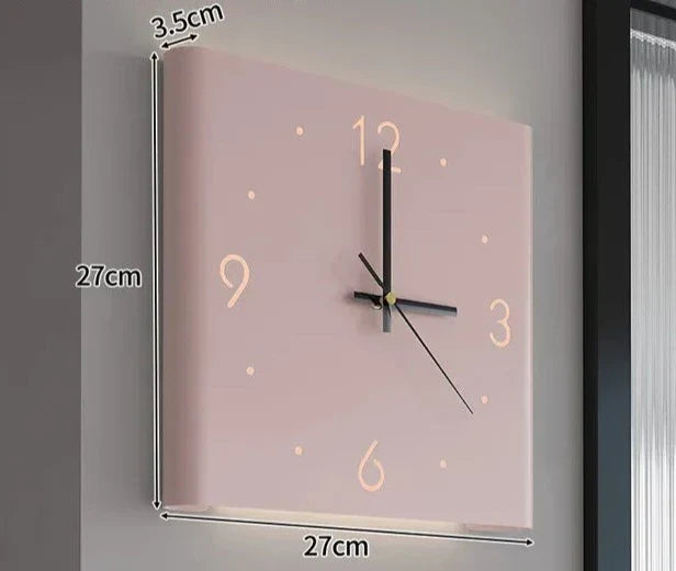 Quadratische Doppelseitige Wanduhr | Minimalistisches, beleuchtetes Design