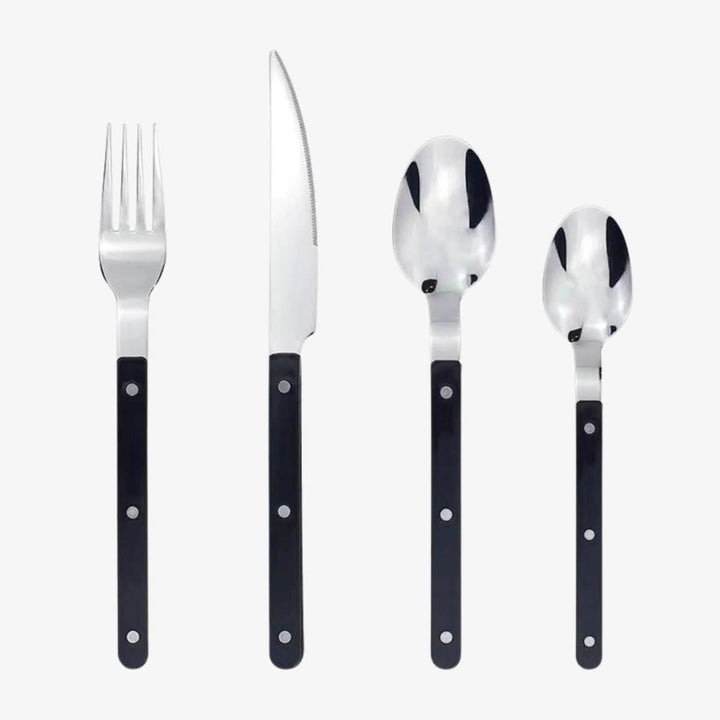 24-Piece Engraved Stainless Steel Cutlery Set
