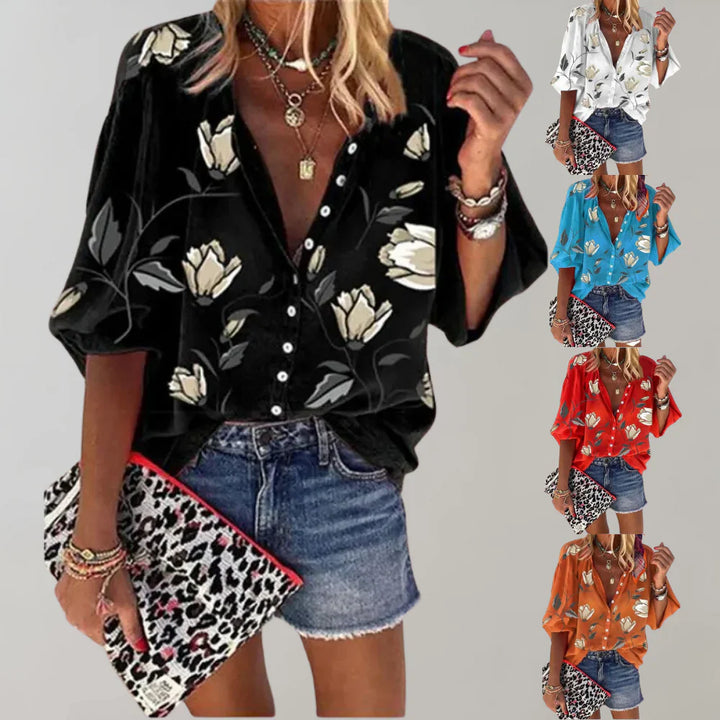 Summer Blouse with Floral Print – Fresh and Elegant Look for Warm Days