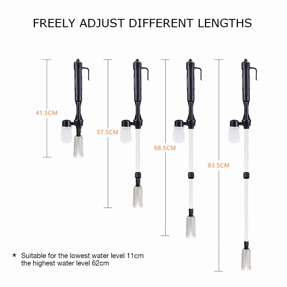 Electric Aquarium Gravel Cleaner - Battery-Powered Suction Pump for Water Changes