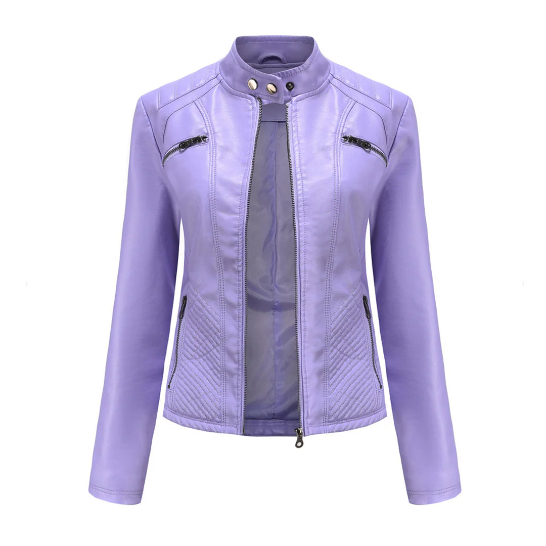 Stylish Faux Leather Women's Jacket