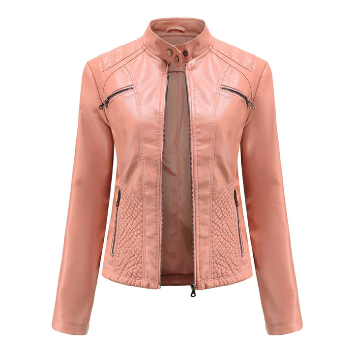 Faux Leather Biker Jacket for Women