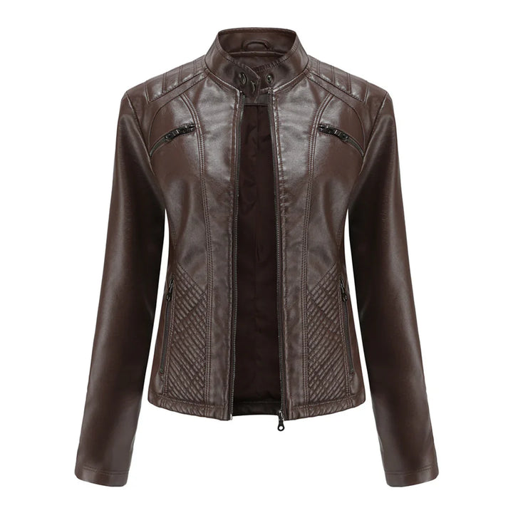 Faux Leather Biker Jacket for Women