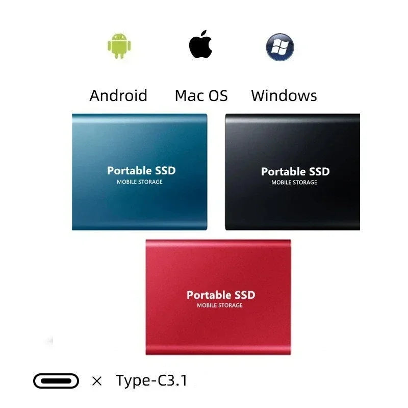 2 TB external SSD – portable, shockproof, high-speed storage drive
