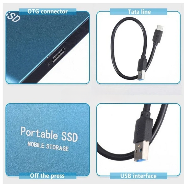 2TB External SSD Portable Shock-Resistant High-Speed Storage