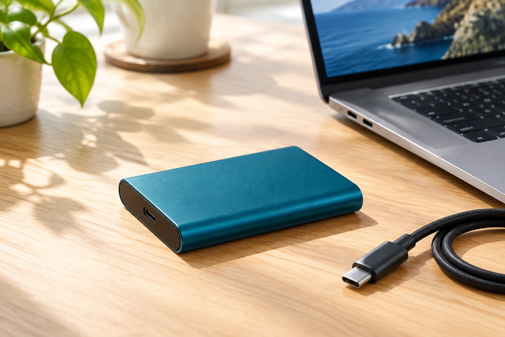 2 TB external SSD with USB-C and high speed