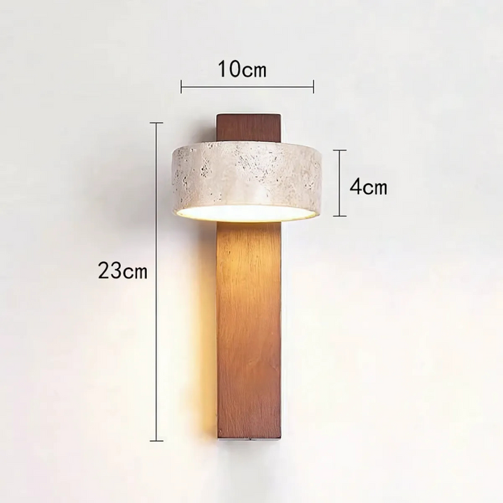 Wabi-sabi Travertine Wood LED Wall Light 1 Light