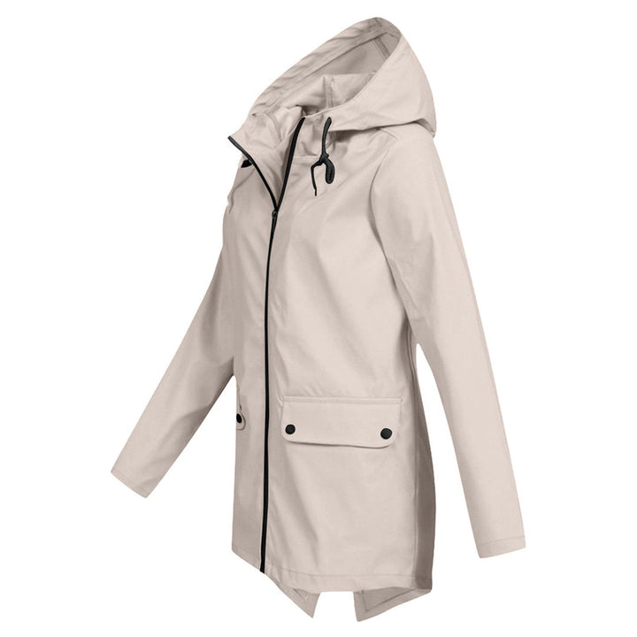 water-resistant Women's Mid-Length Jacket with Zipper