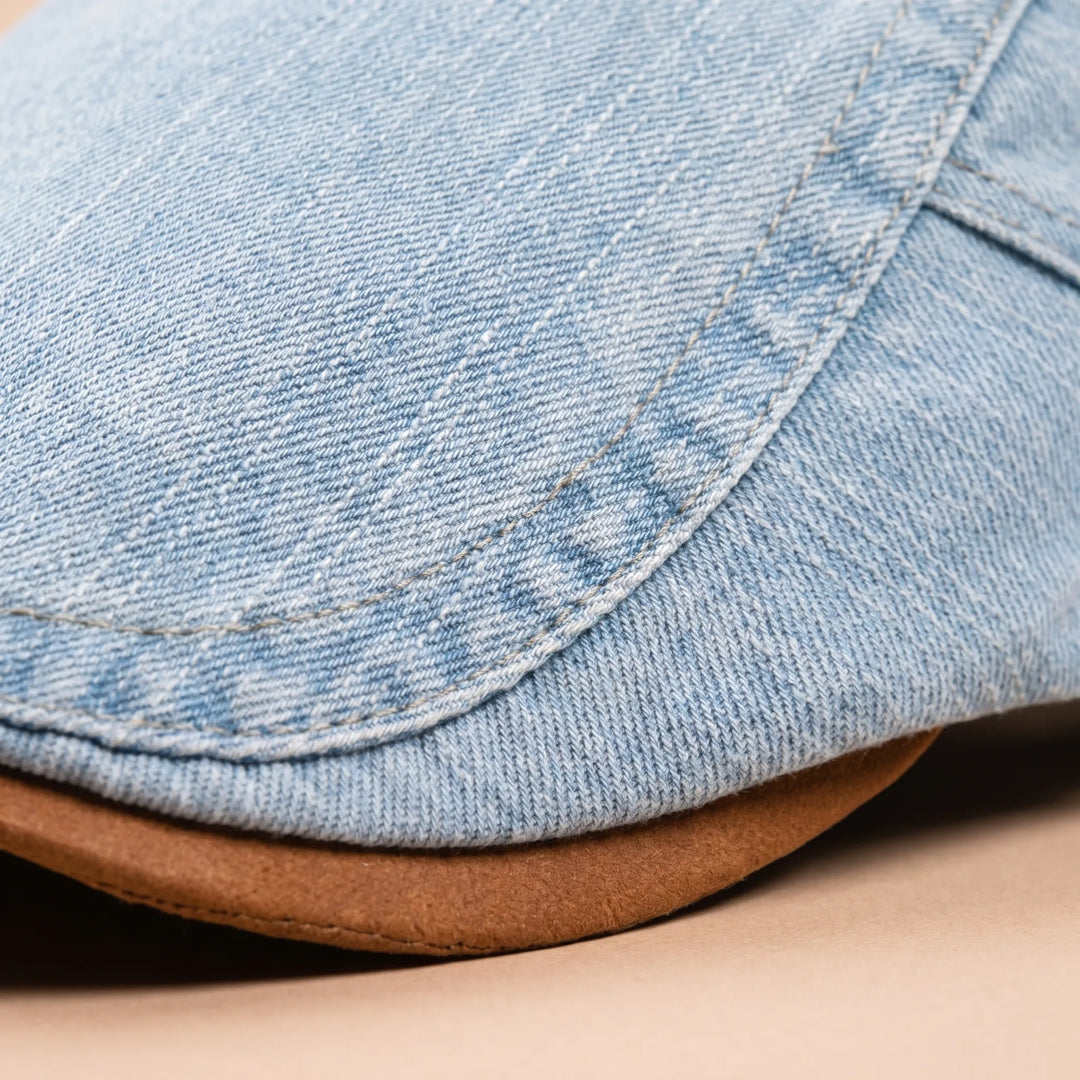 Men's flat cap | Retro denim newsboy cap