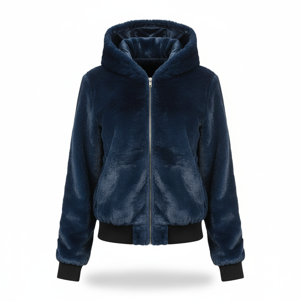 Fluffy Hooded Cardigan - Christina