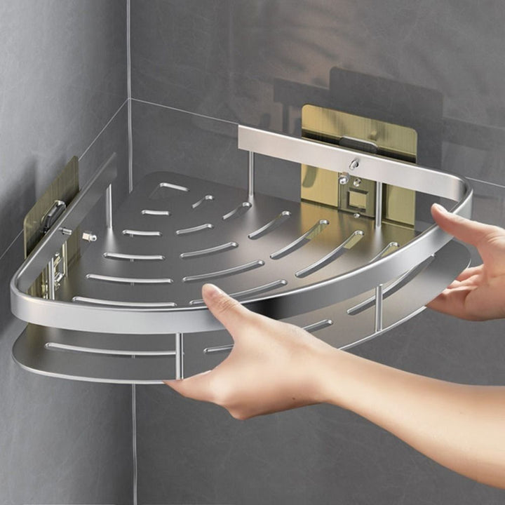 Aluminium Wall-Mounted Corner Shelf for Bathrooms - Cornerix