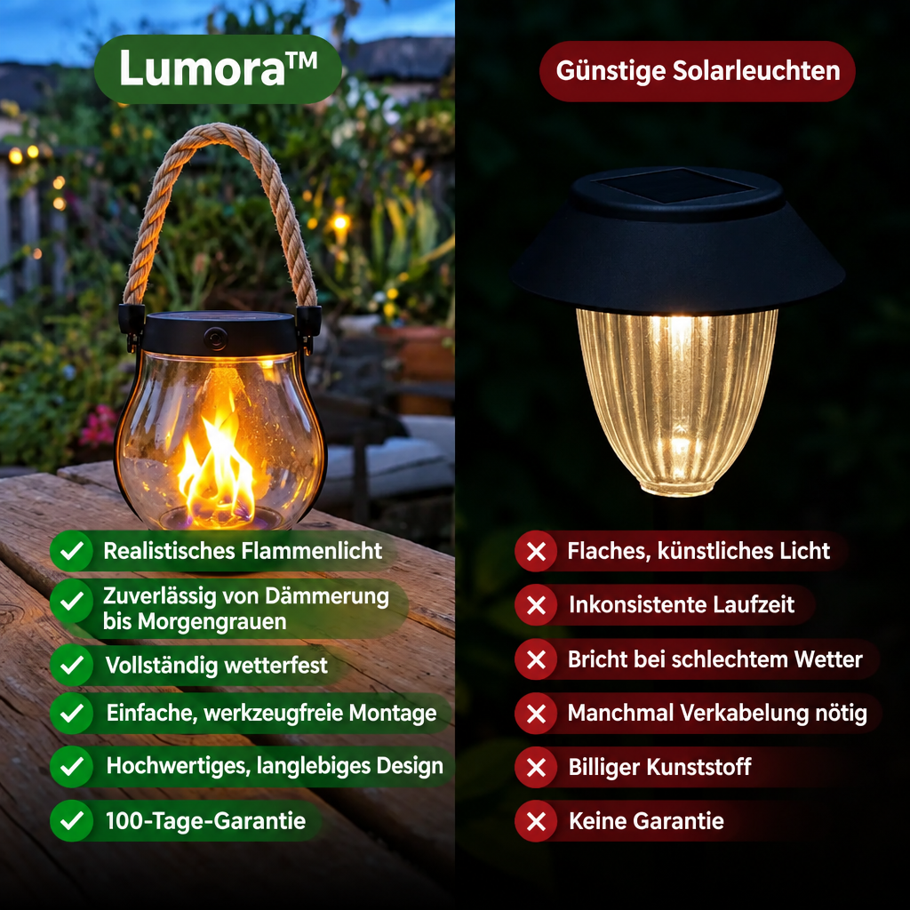 Outdoor Solar Lantern with Flickering Flame Effect