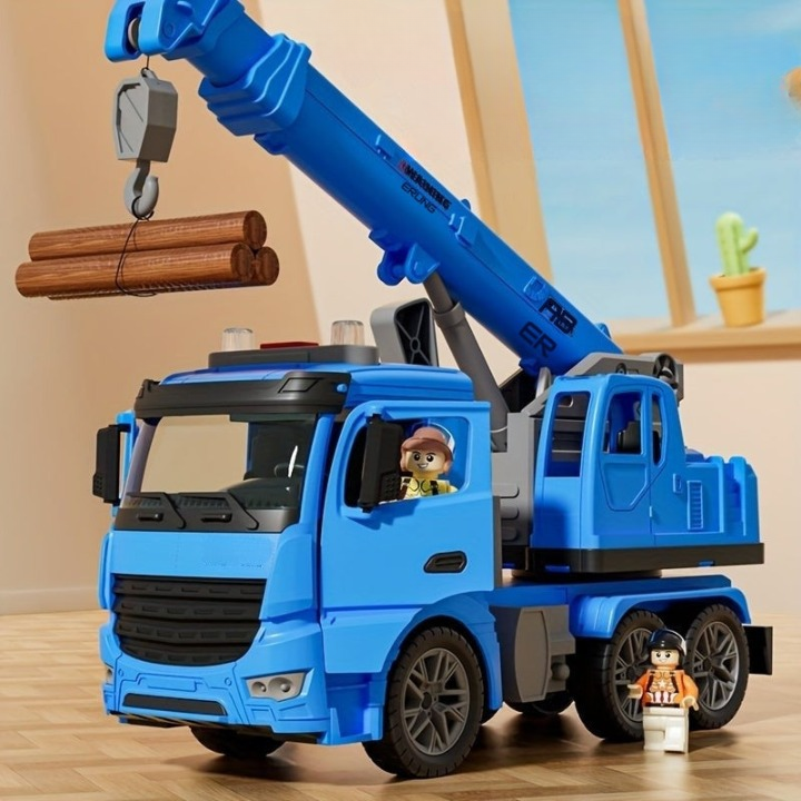 Crane Truck Toy with Light and Sound – Movable Arm for Construction Role Play