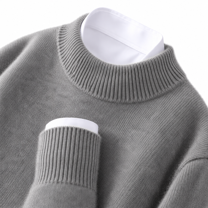 Women's cashmere jumper with stand collar