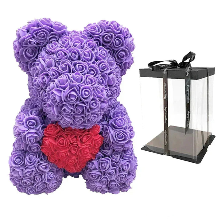 VivaBloom Romantic Rose Bear | Elegant Handmade Rose Bear for Loving Moments