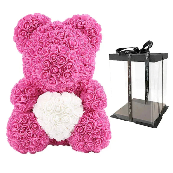 VivaBloom Romantic Rose Bear | Elegant Handmade Rose Bear for Loving Moments