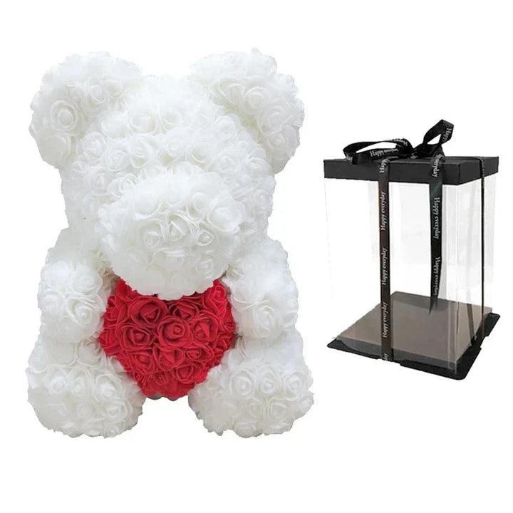 VivaBloom Romantic Rose Bear | Elegant Handmade Rose Bear for Loving Moments