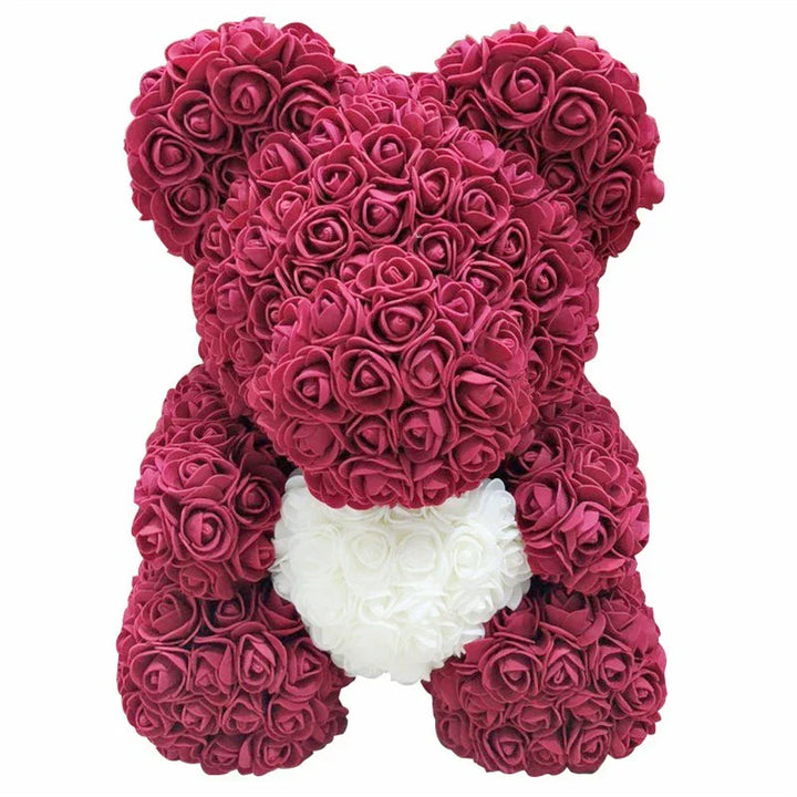 VivaBloom Romantic Rose Bear | Elegant Handmade Rose Bear for Loving Moments