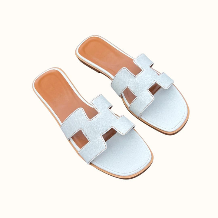 Damensandalen mit H-Steg aus veganem Leder - Bequem und elegant