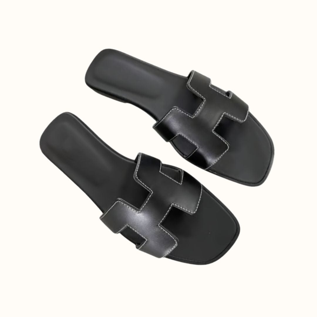 Damensandalen mit H-Steg aus veganem Leder - Bequem und elegant