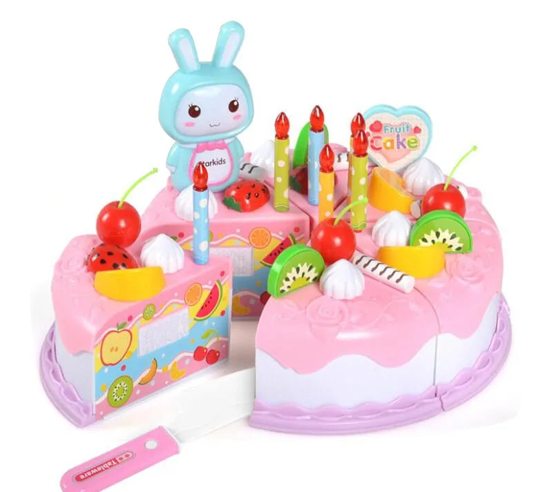 Plastic Cake Toy for Children for Counting, Cutting and Decorating