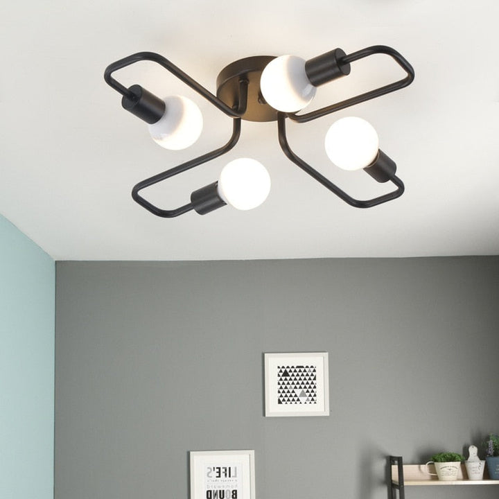 Silva Vintage LED Ceiling Lamp Industrial Style Living Room Metal 5 Colours