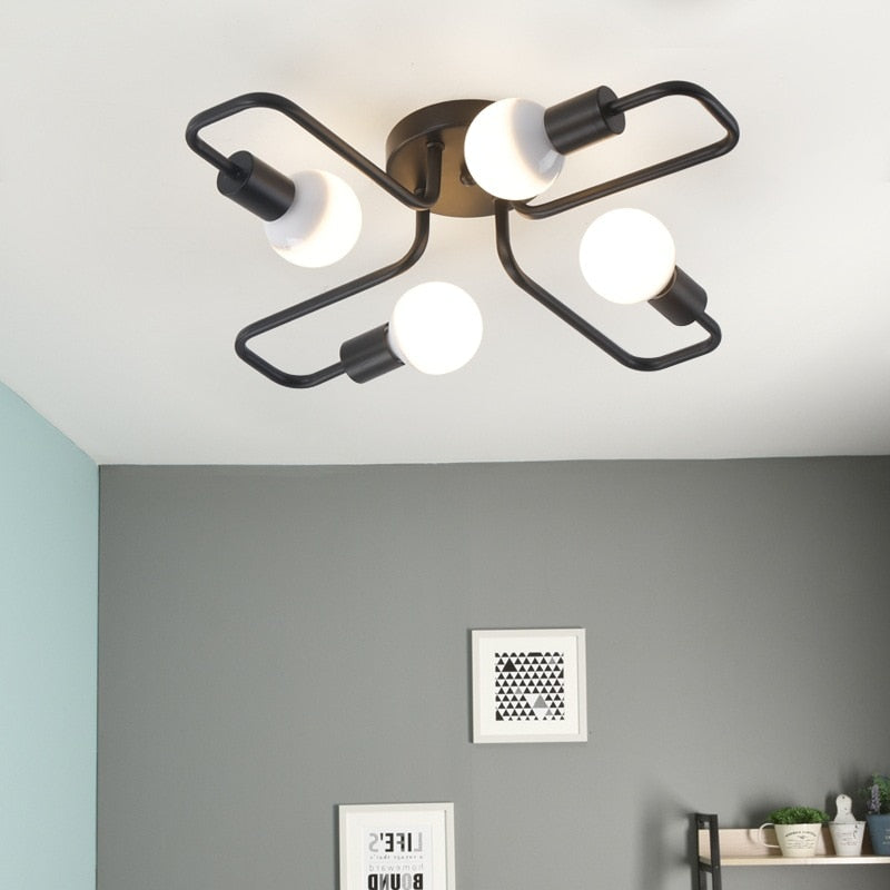 Silva Vintage LED-Deckenlampe im Industrial-Stil für das Wohnzimmer, Metall, 5 Farben