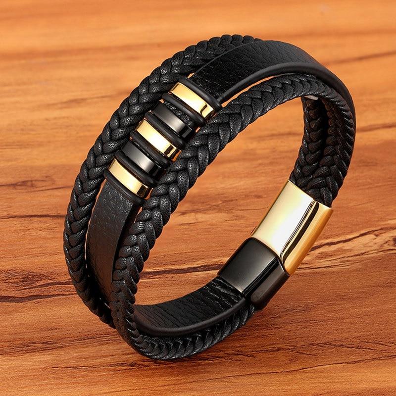 Men's Leather Bracelet - Timeless and Stylish Accessory