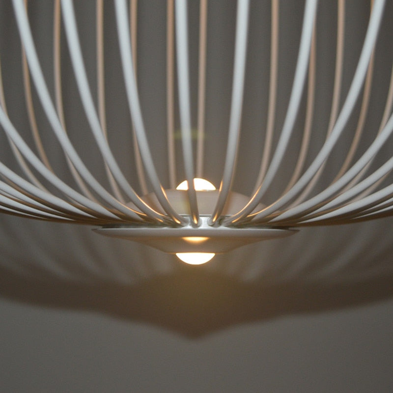 Iron Pendant Light with Spoke Pattern, 35 cm Width, 135 cm Drop