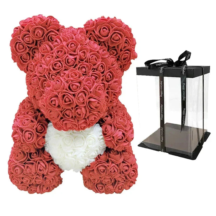 VivaBloom Romantic Rose Bear | Elegant Handmade Rose Bear for Loving Moments