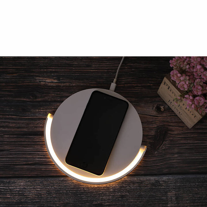 AuraGlow Smart Charging Dock | Modern Bedside Lamp with Built-in Fast Wireless Charging for All Qi-Enabled Devices