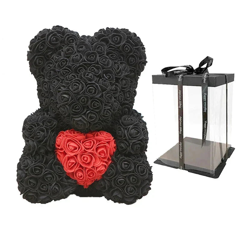 VivaBloom Romantic Rose Bear | Elegant Handmade Rose Bear for Loving Moments