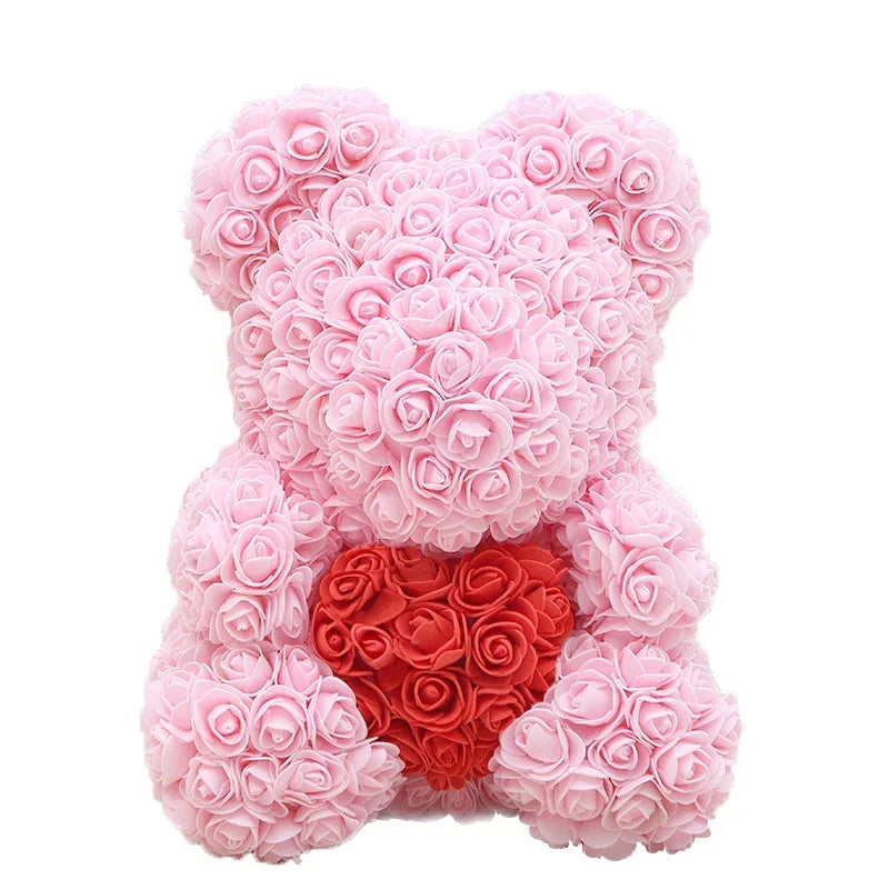 VivaBloom Romantic Rose Bear | Elegant Handmade Rose Bear for Loving Moments