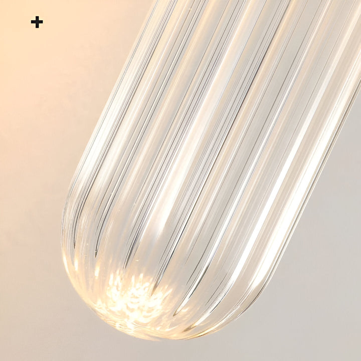 Nordic Water-Wave Glass Wall Light in Brass, 1-Light LED