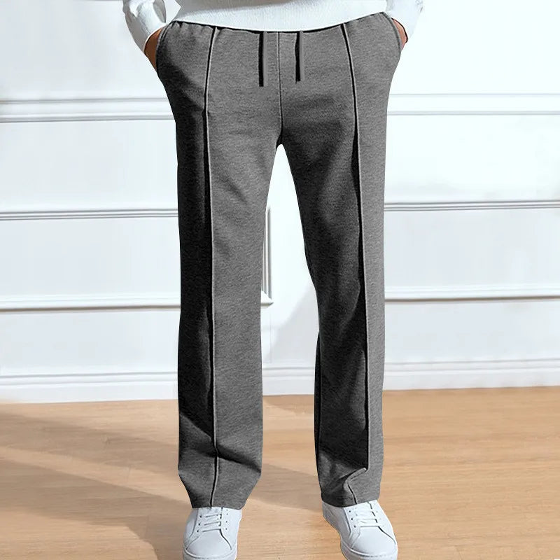 Men's Slim-Fit Trousers with Elasticated Drawstring Waist