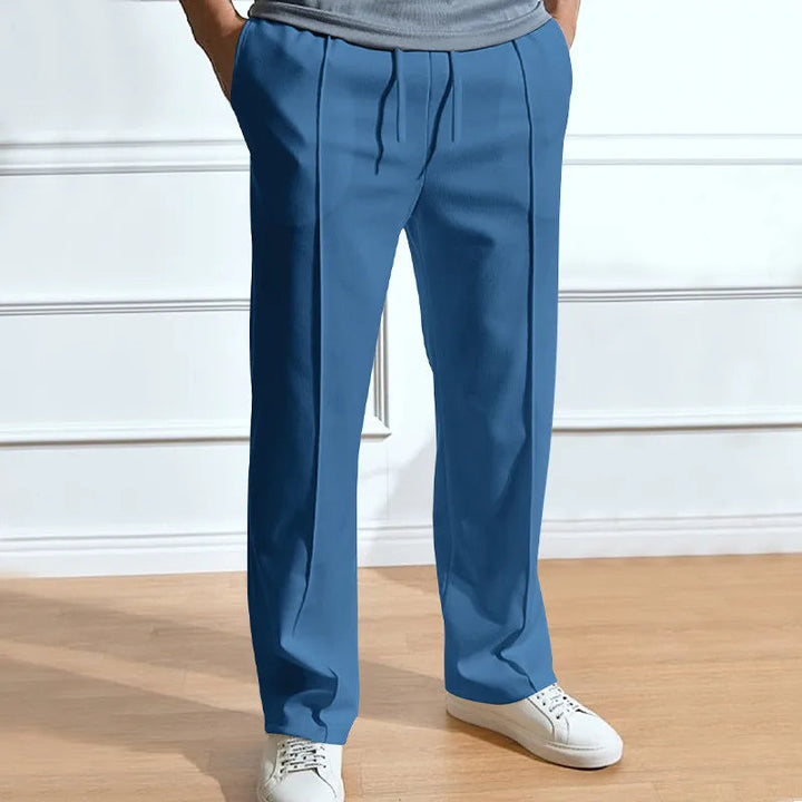 Men's Slim-Fit Trousers with Elasticated Drawstring Waist