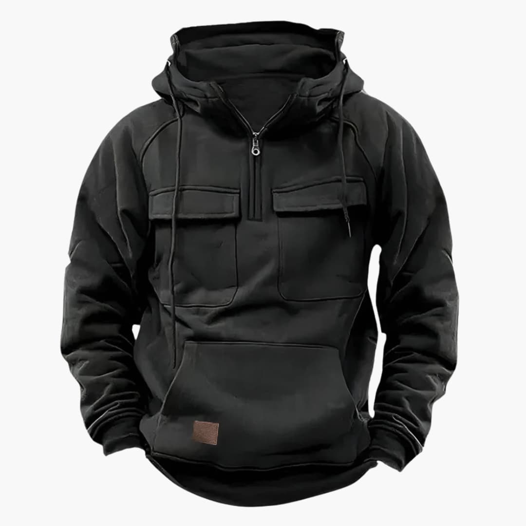 Men’s Half-Zip Hoodie with Chest Pockets