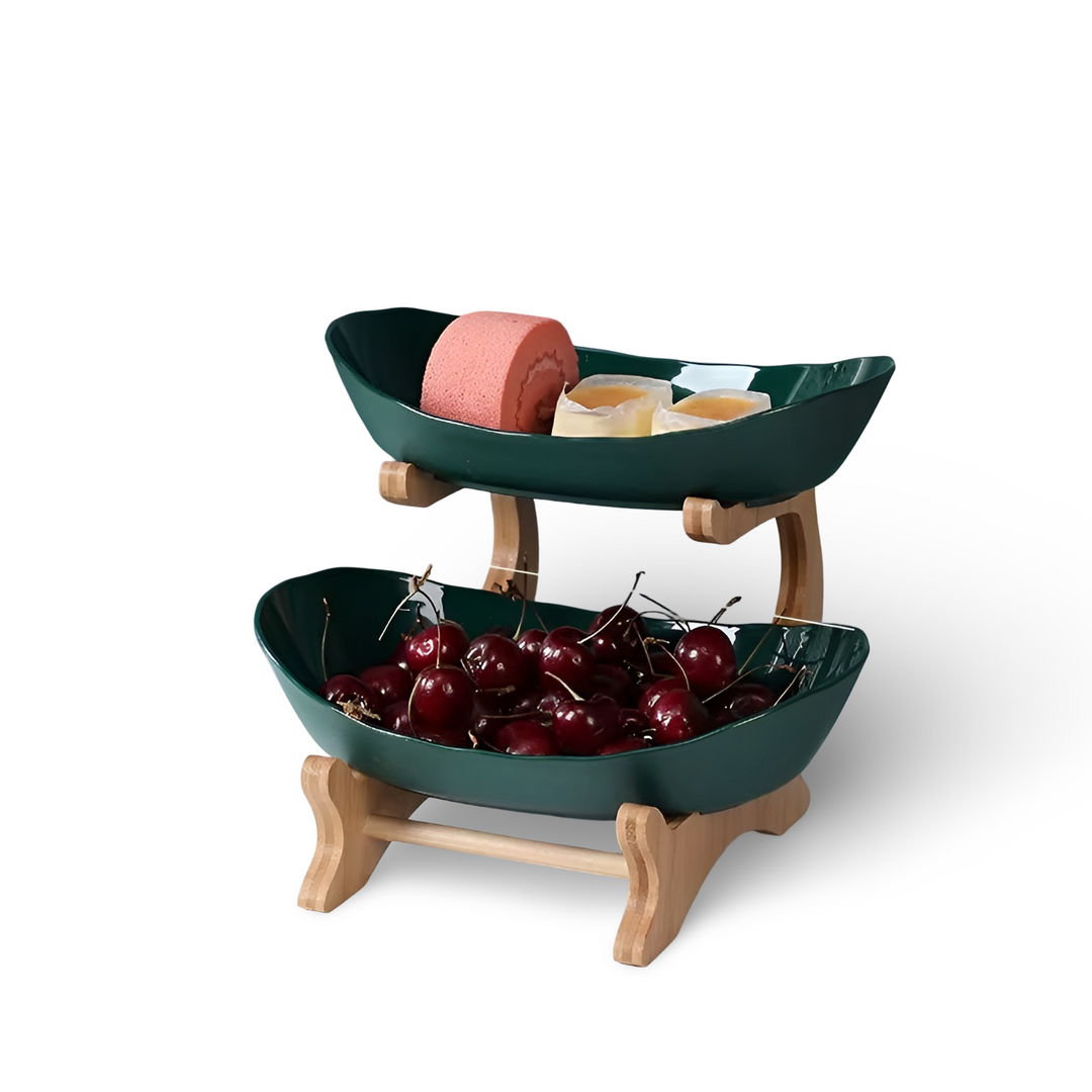 Mehrstöckiger Obstkorb aus Holz - Moderner Obstständer