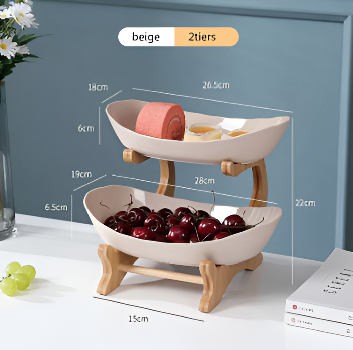 Mehrstöckiger Obstkorb aus Holz - Moderner Obstständer
