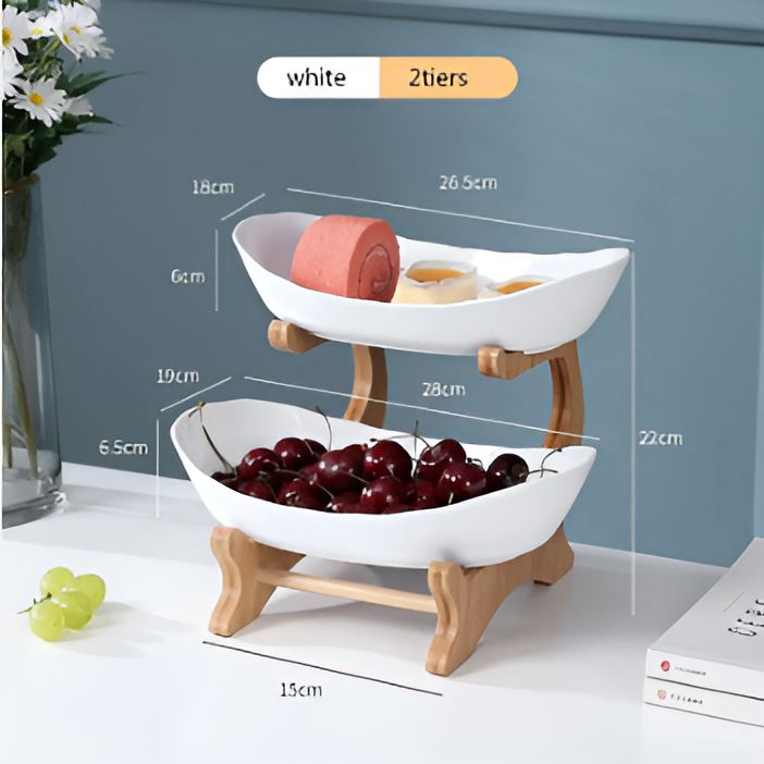 Mehrstöckiger Obstkorb aus Holz - Moderner Obstständer
