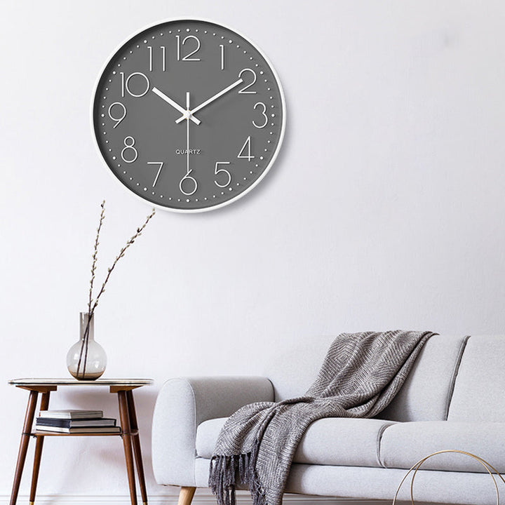 Elegant, Silent Wall Clock with Raised Numbers