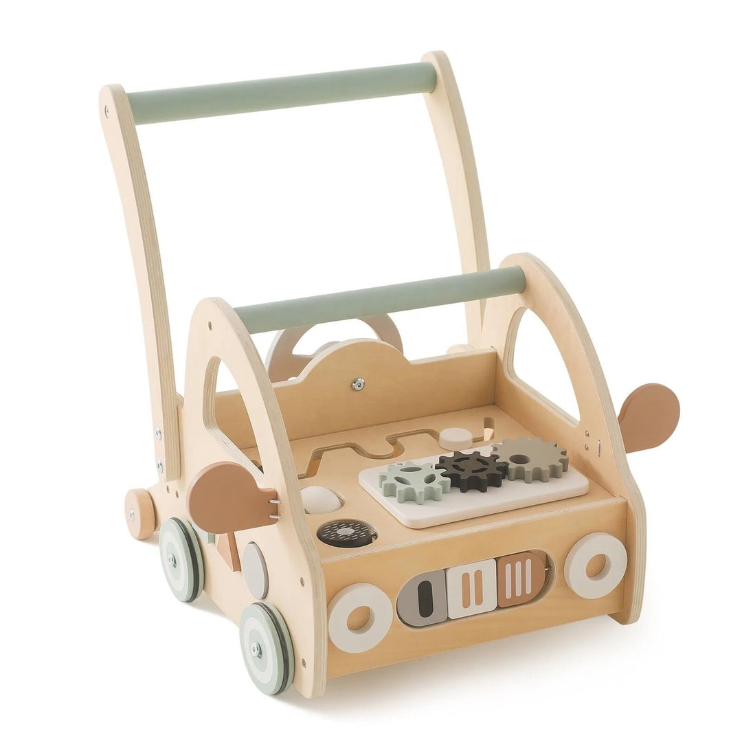Wooden Stroller with Montessori Play Parts and Mirrors