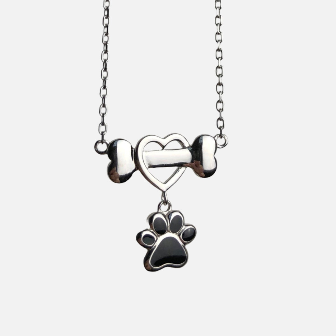 Delicate Dog Paw Pendant in Stainless Steel